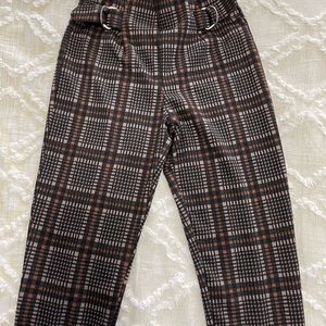 High waist houndstooth pants